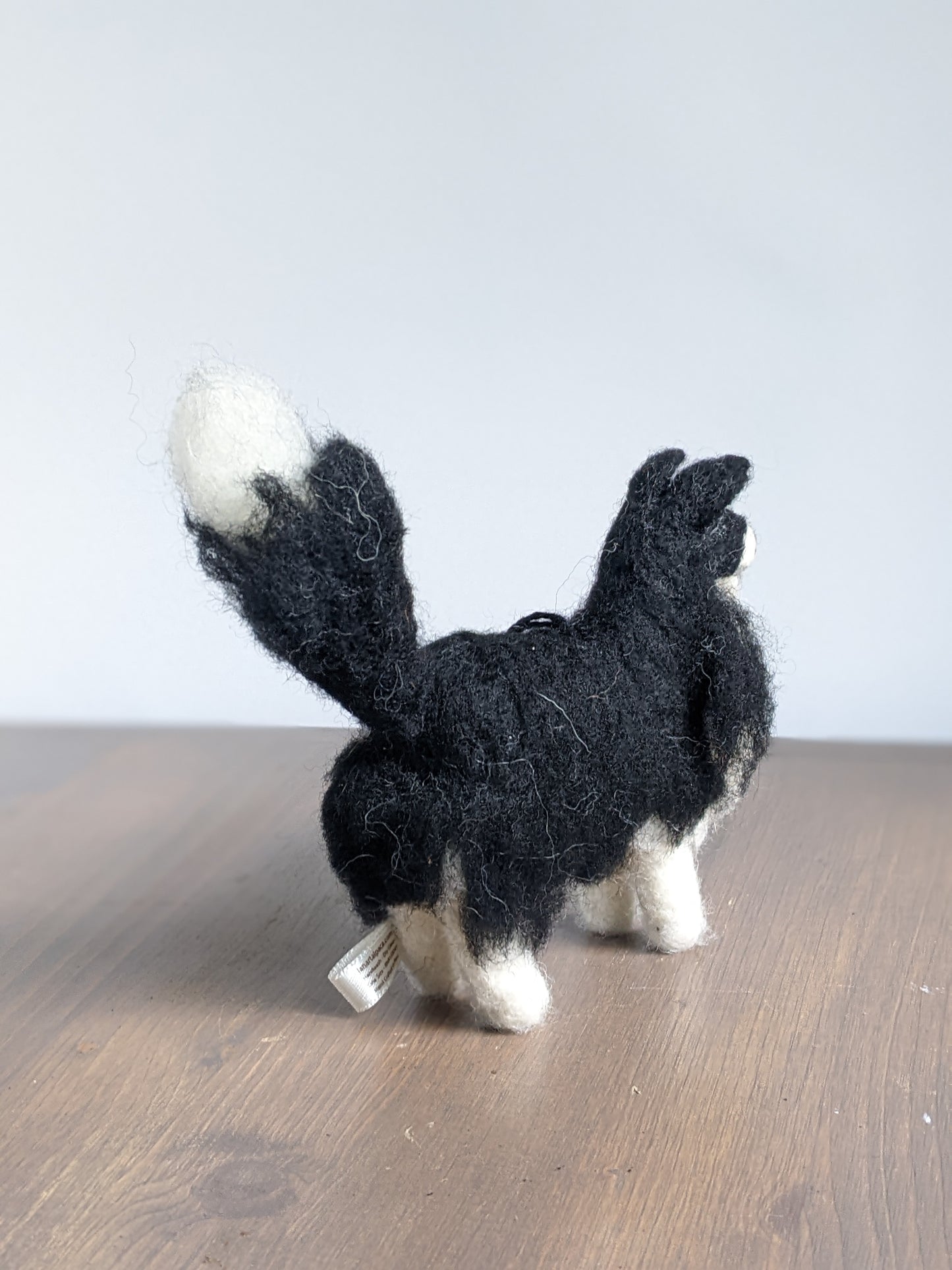 black and white needle felted wool border collie sheltie gift