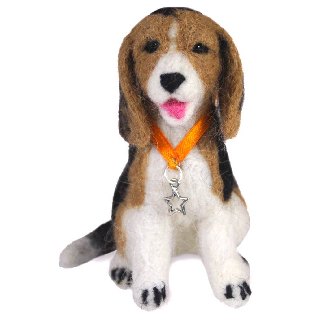 needle felted beagle dog decor sculpture gift for dog lovers