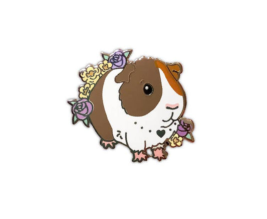 tri color guinea pig enamel pin