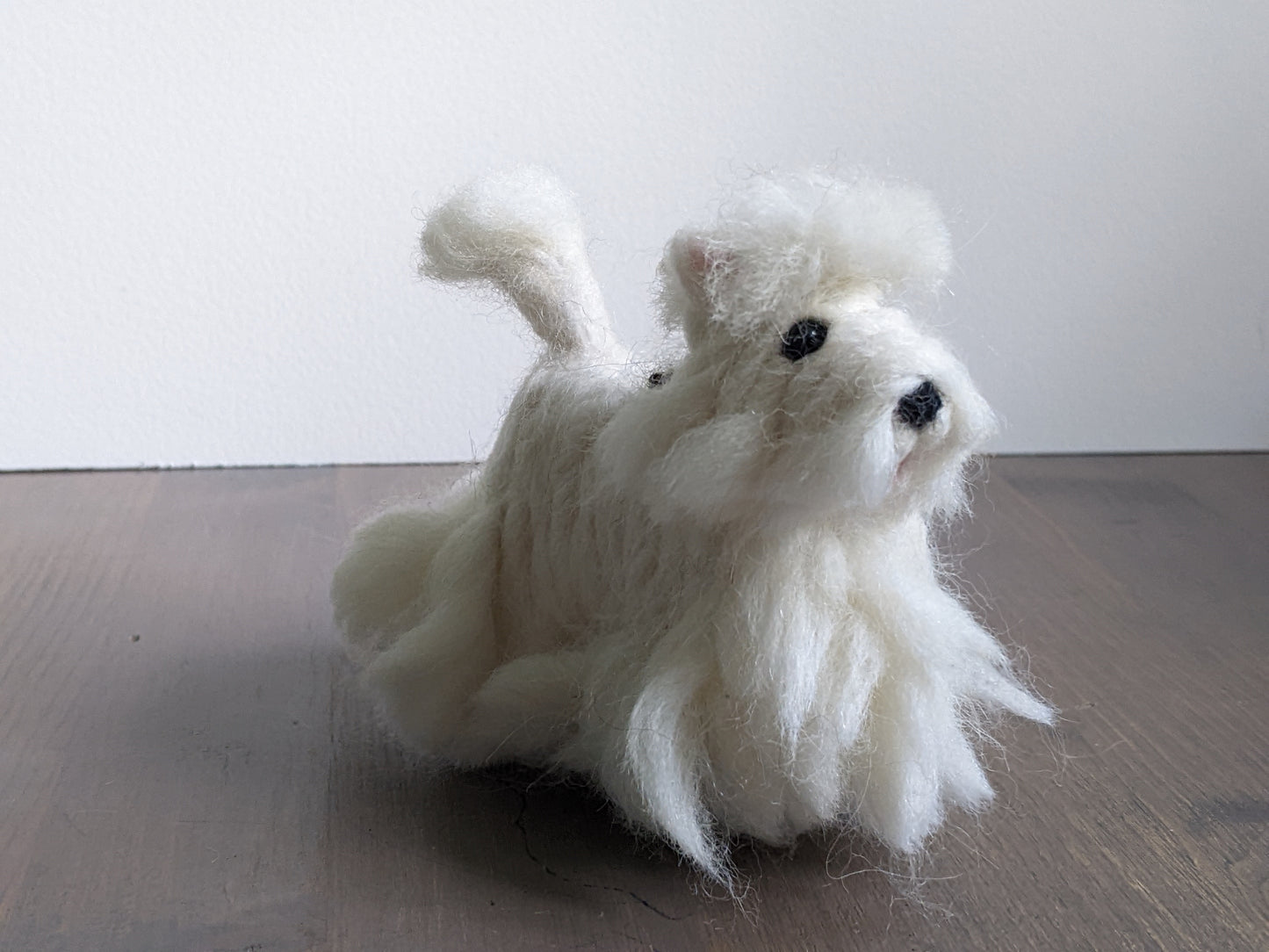 west highland white terrier needle felted wool sculpture