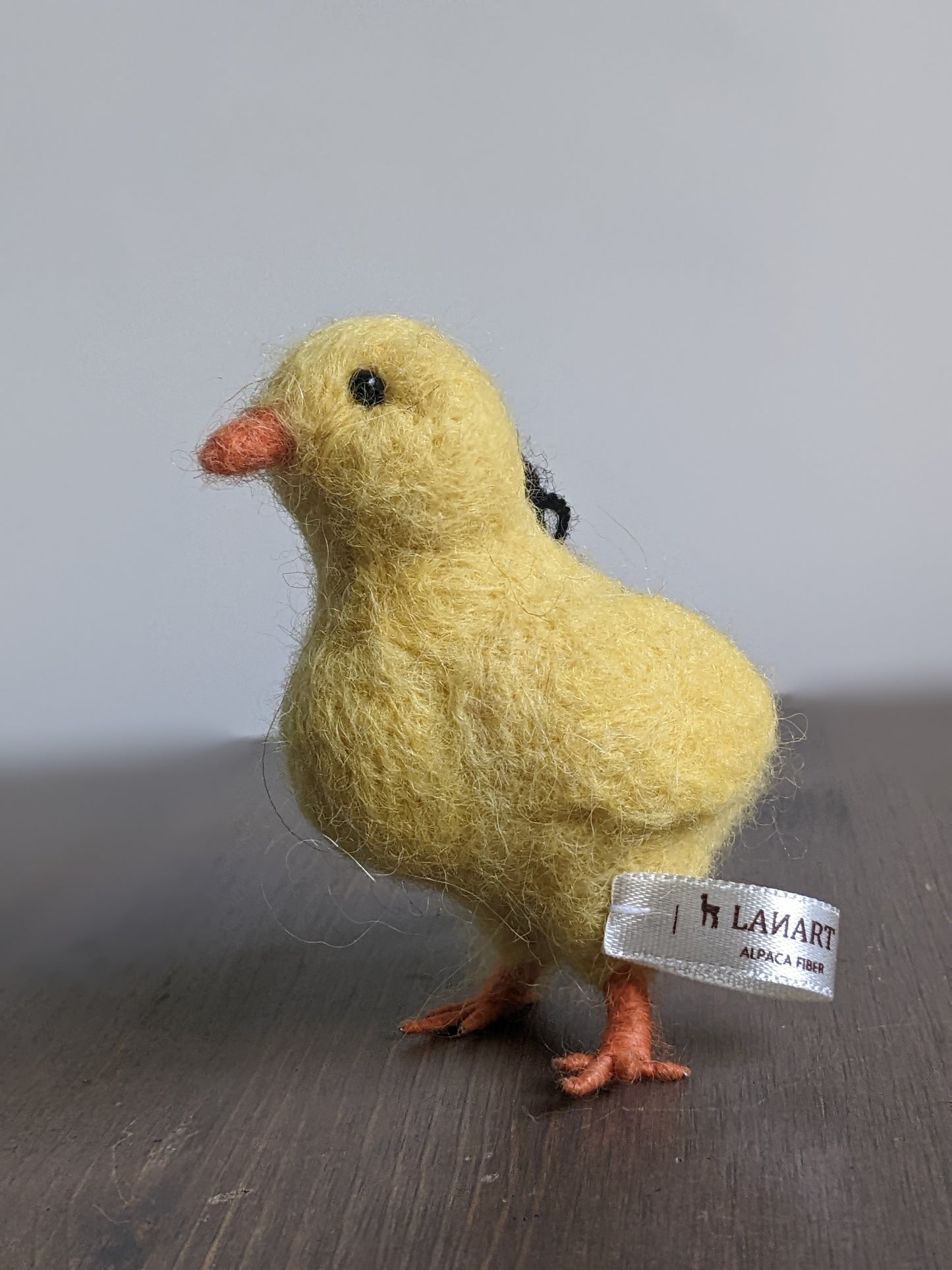 Yellow Chick: Felted Alpaca Fiber Miniature Sculpture Ornament