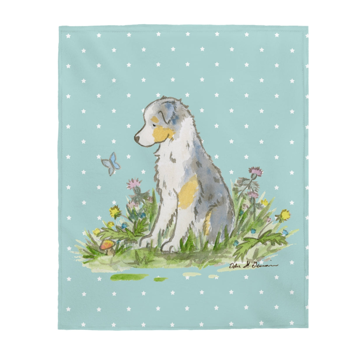 Australian Shepherd Throw Blanket - Jasper and Ruby Art