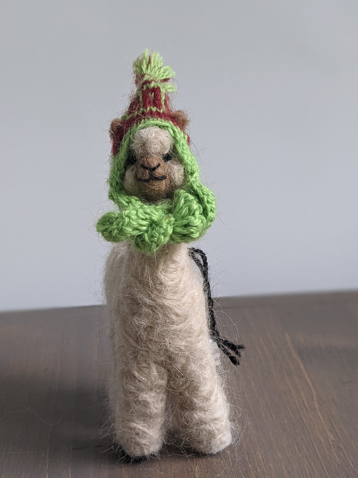 Felted Wool Alpaca Sculpture, Fair Trade Gift for Animal Lovers