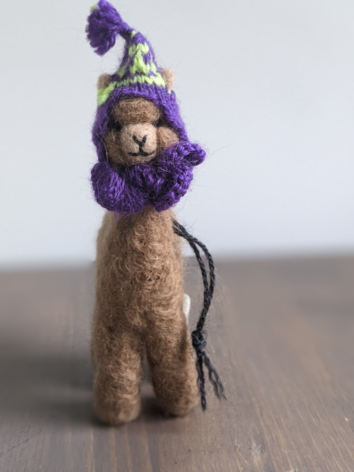 Felted Wool Alpaca Sculpture, Fair Trade Gift for Animal Lovers