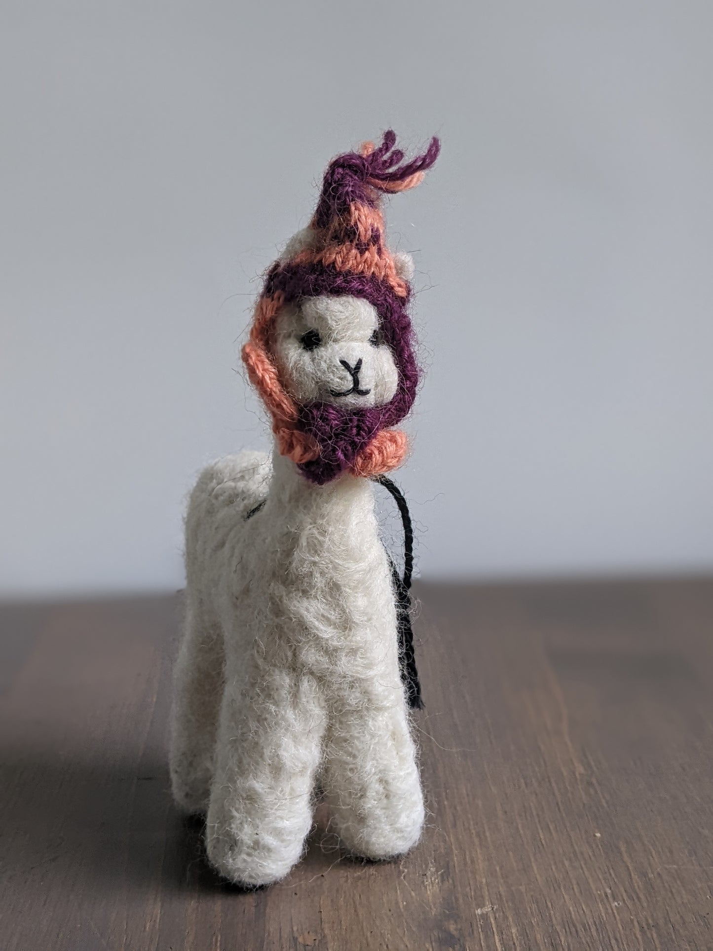 Felted Wool Alpaca Sculpture, Fair Trade Gift for Animal Lovers