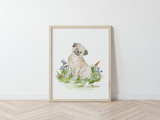 Pug Art Print, Pug Watercolor Print, Gift for Pug Lovers