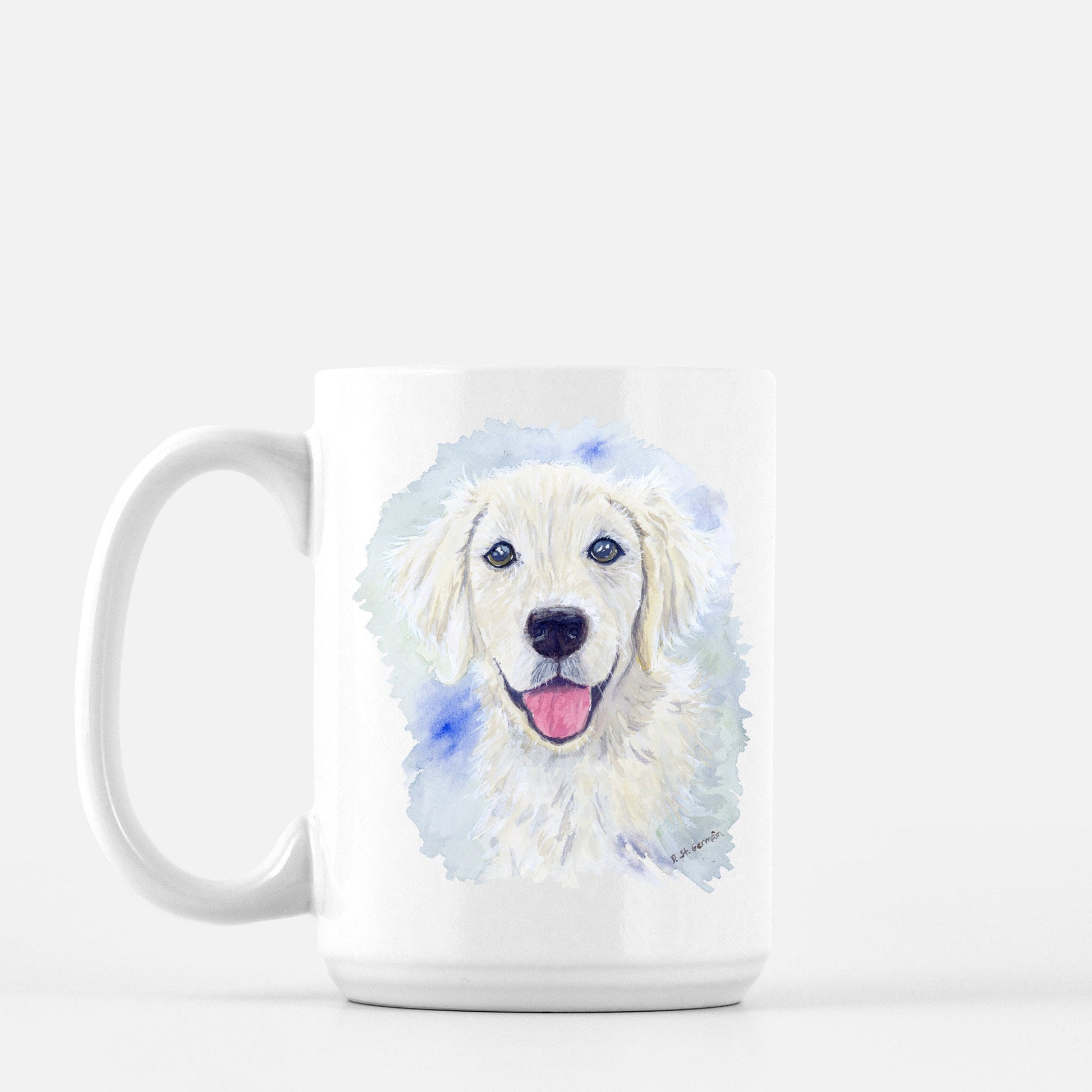 Golden Retriever Mug, Dog Coffee Cup, Golden Retriever Gift, Dog Christmas Present, Dog Mug, Dog Lover Gift, Watercolor Dog, English Cream