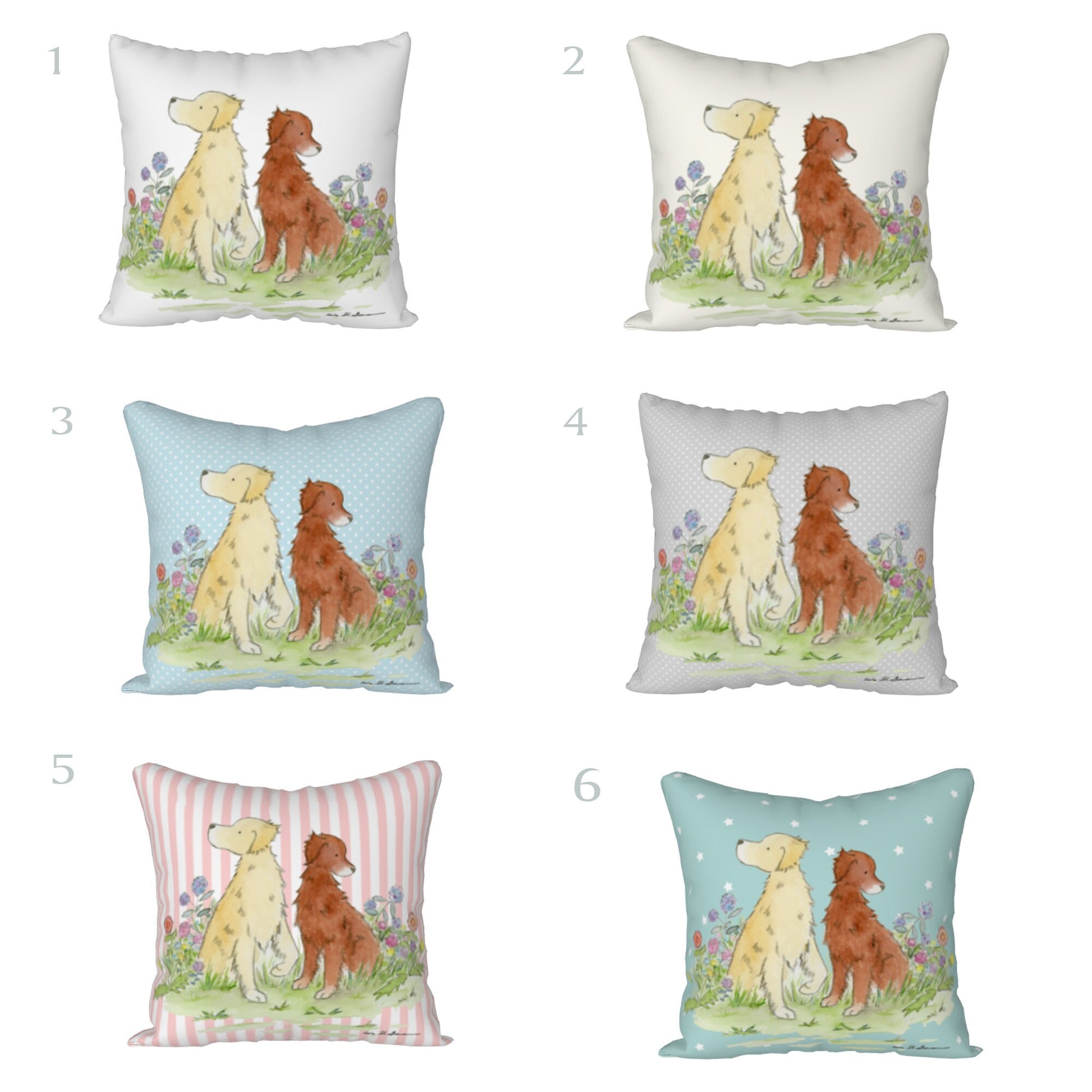Golden Retriever Throw Pillow cover, Watercolor Dog Pillow, 18x18, 22x22 Cotton Canvas Pillow, Golden Retriever Gift, Dog Lover Gift