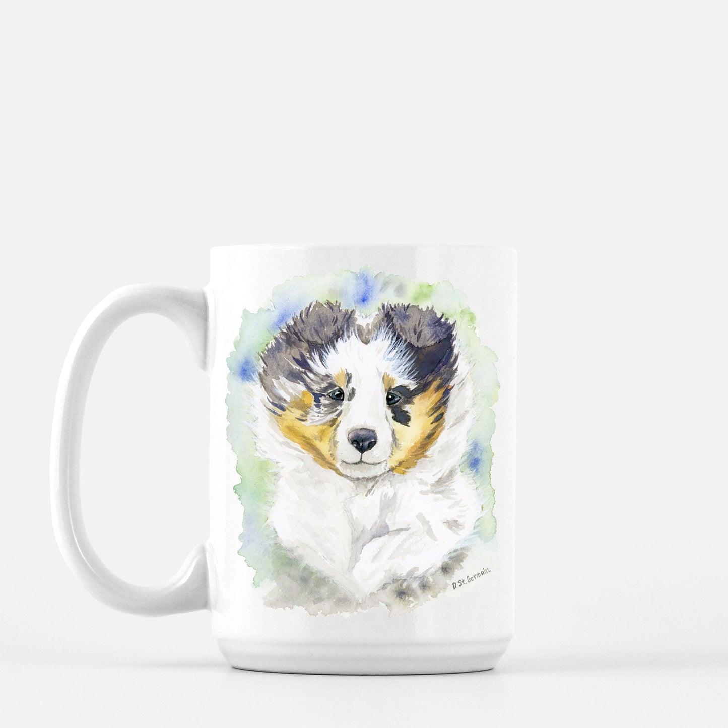 Blue Merle Sheltie Mug, Shetland Sheepdog, Personalized, Sheltie Holiday Gift, Sheltie Gift, Sheltie Present, Custom Dog Mug, Dog Lover Gift