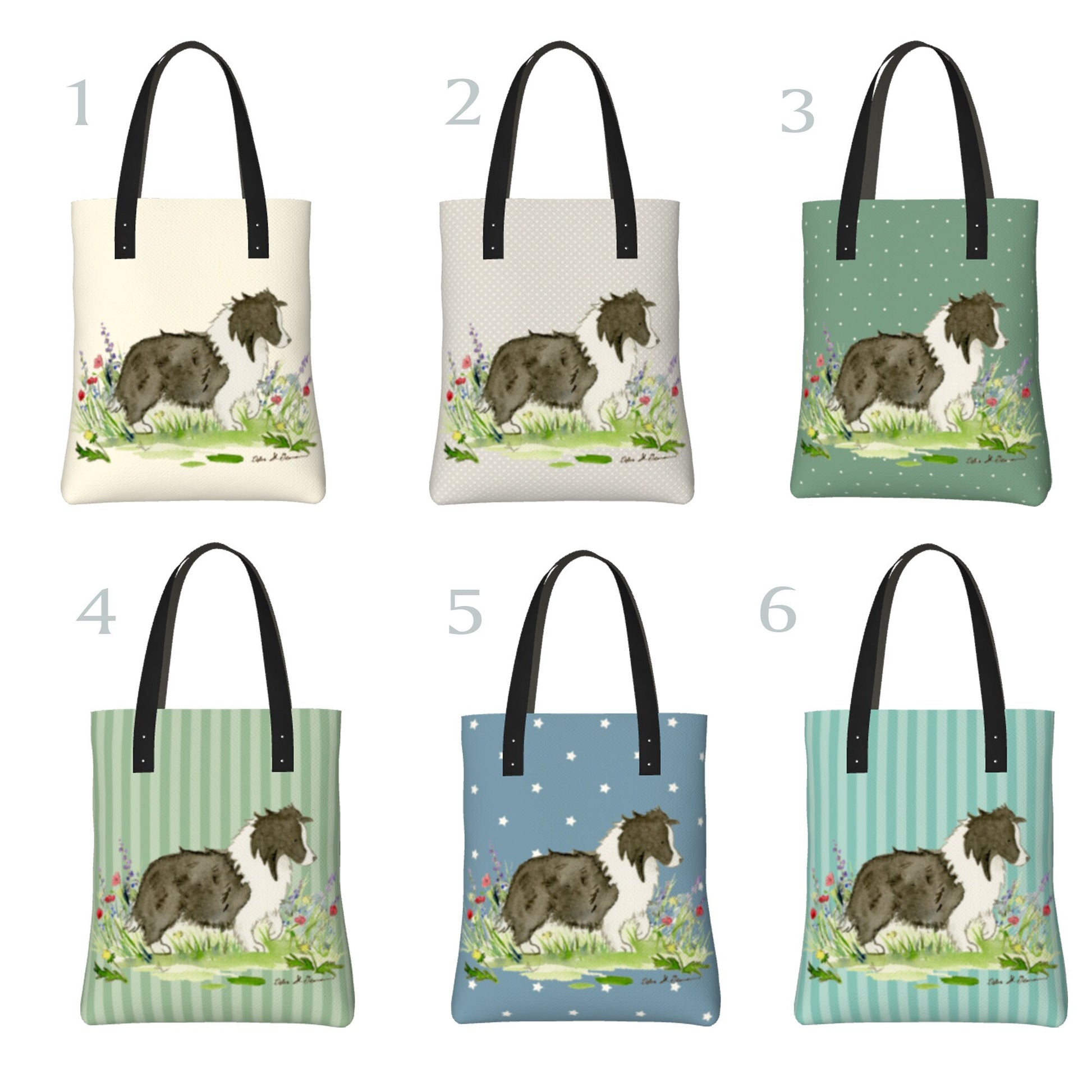 Sheltie Tote Bag, Bi Black Sheltie, Lined Tote, Dog Purse, Shetland Sheepdog Gift, Sheltie Lover, Sheltie Present Sheltie Handbag Dog Lovers