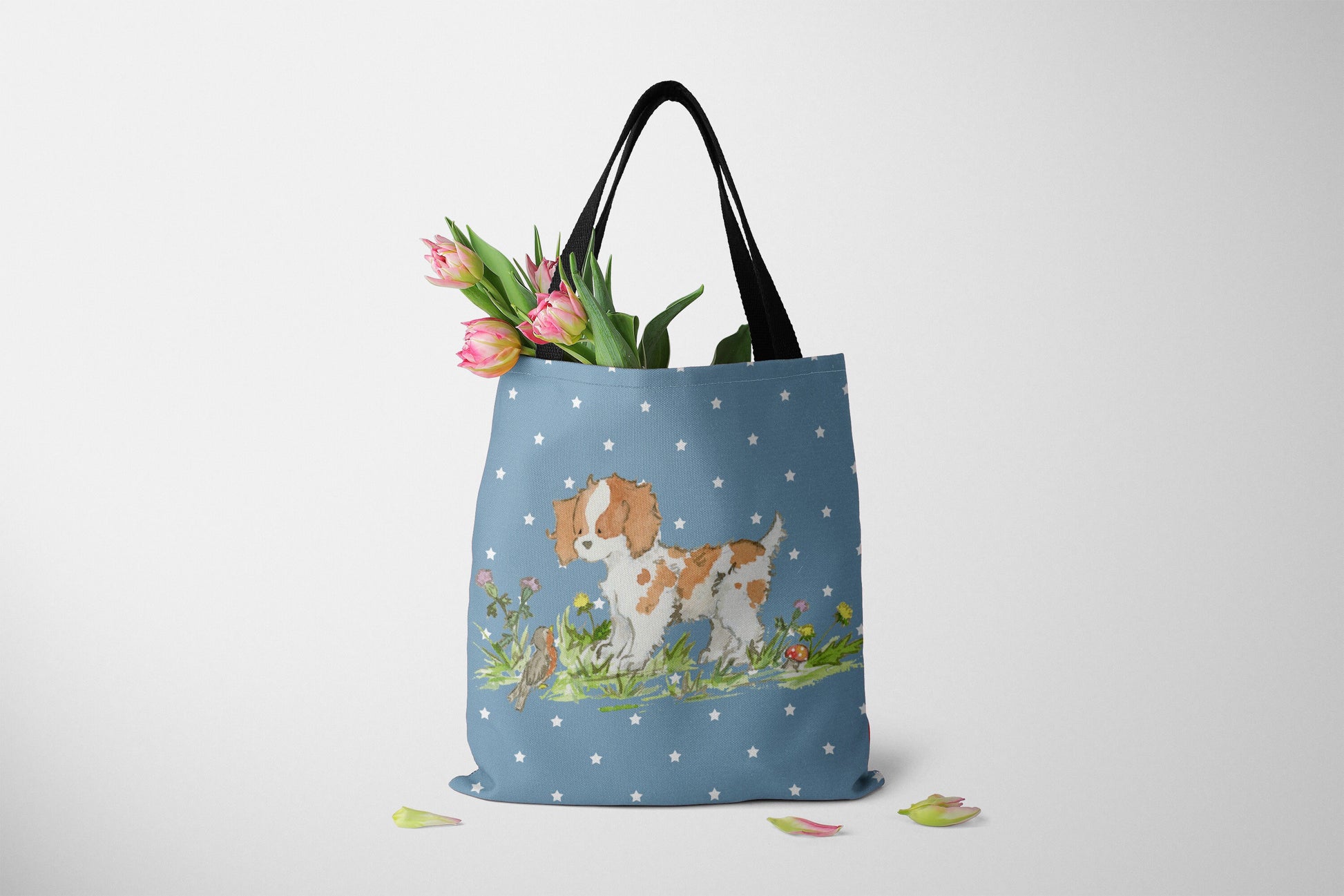 Cavalier King Charles Spaniel Tote Bag, Cute Spaniel Tote Bag, Basic Tote, Lined Tote, Dog Tote Bag, Cavalier Spaniel Gift, Dog Lover Gift