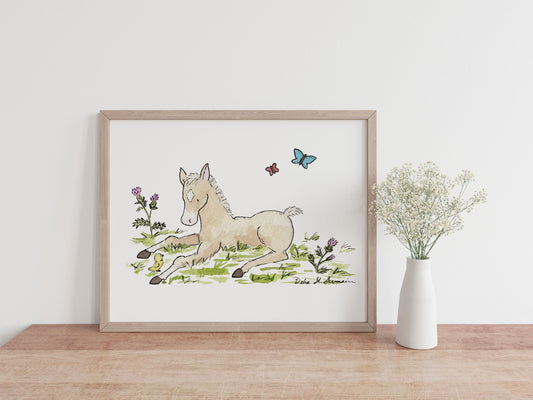 Pony Nursery Art, Children's Art, Girl's Horse Art, Horse Nursery Print, Kid's Wall Art, Children's Art, Nursery Decor, New Baby, Farm Art