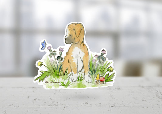 Boxer Puppy Vinyl Sticker, Dog Car Decal