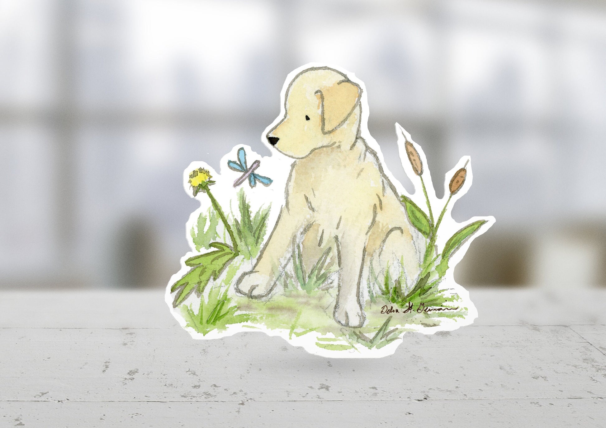 Yellow Lab Sticker, Labrador decal