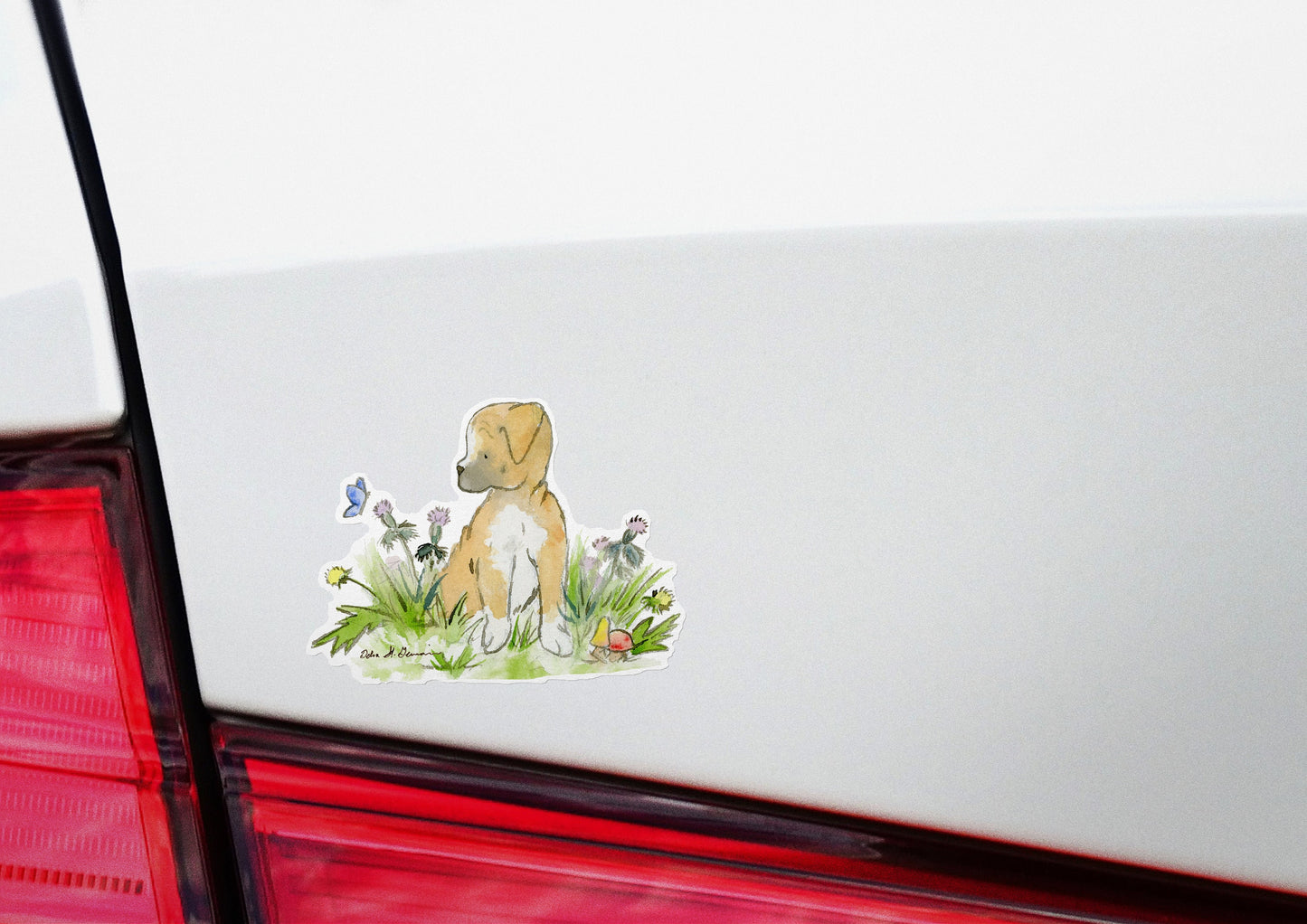 Boxer Puppy Vinyl Sticker, Dog Car Decal