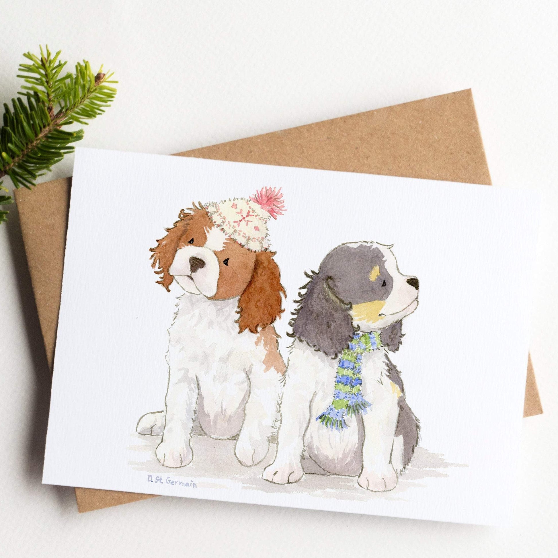 Cavalier King Charles Spaniel Christmas Card, Cavalier Holiday Card, Cute Dog Greeting Card, Dog Lover Card, Gift for Cavalier Lovers