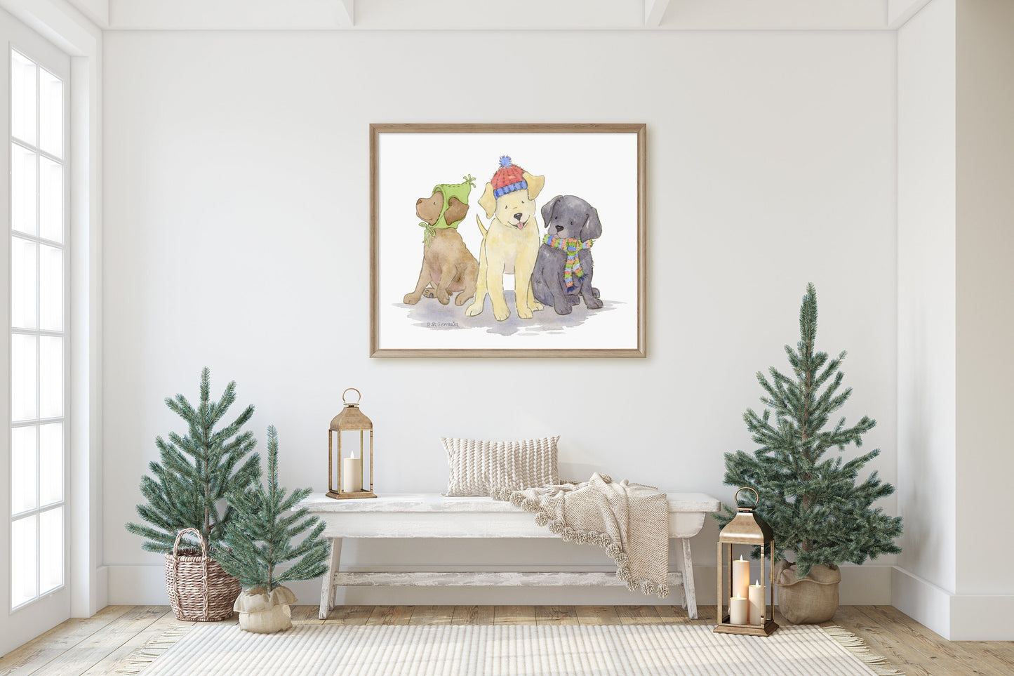 Labrador Retriever Holiday Art Print