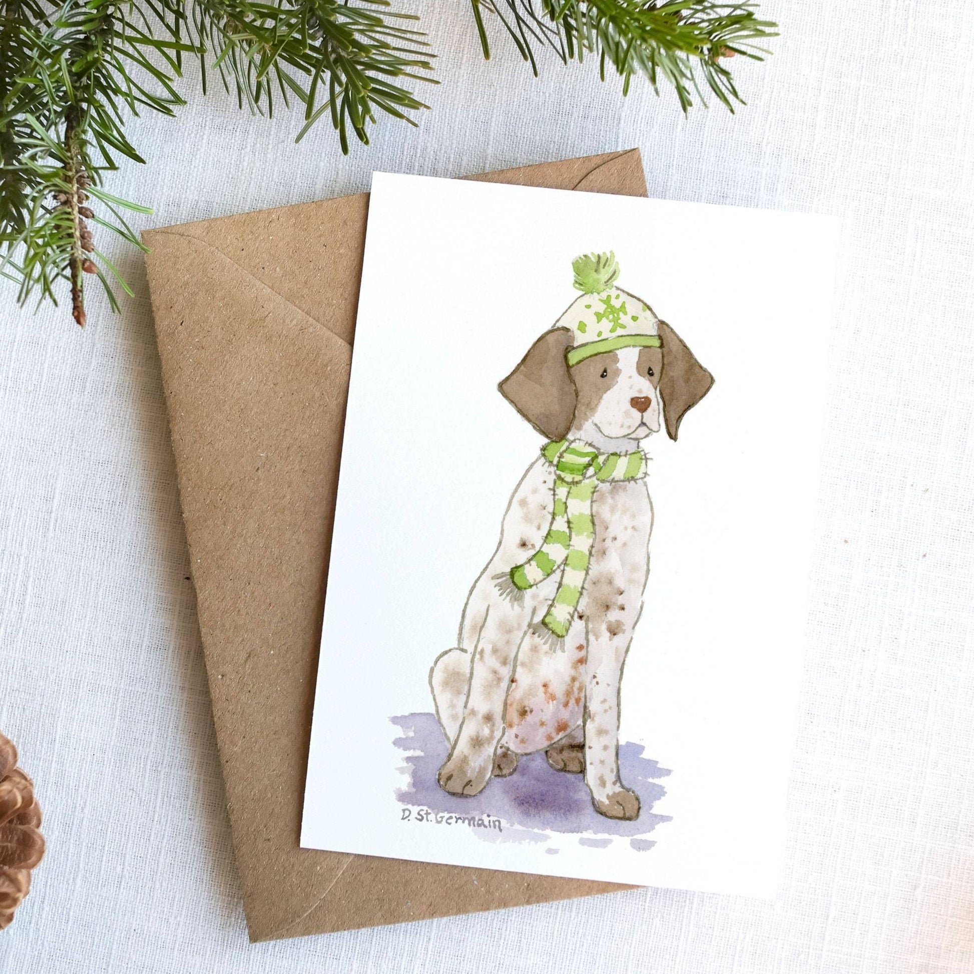 GSP Christmas Card Set, German Shorthaired Pointer, Gsp Lover, GSP Gifts, Dog Lover Card, Cute GSP Card, Pointer Dog Card, Pointer Holiday