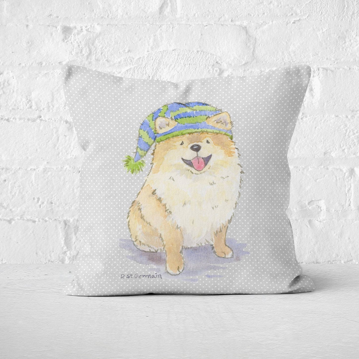 Pomeranian Holiday Pillow Cover, Christmas Pillow, Pomeranian Gift, Pomeranian Throw Pillow Cover, Holiday Dog Decor, Dog Lover Gift