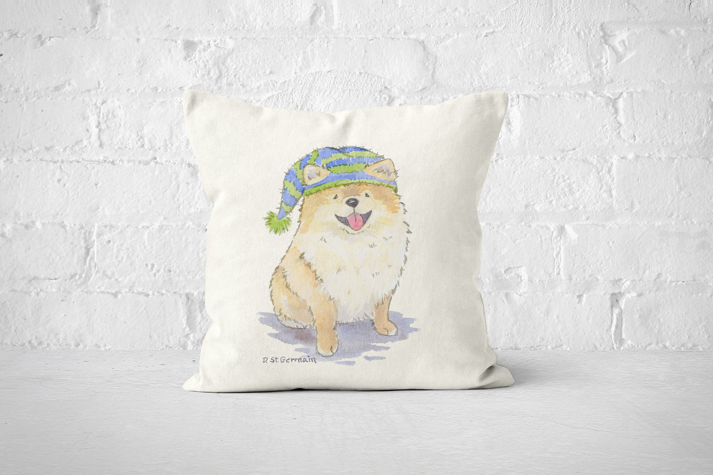 Pomeranian Holiday Pillow Cover, Christmas Pillow, Pomeranian Gift, Pomeranian Throw Pillow Cover, Holiday Dog Decor, Dog Lover Gift