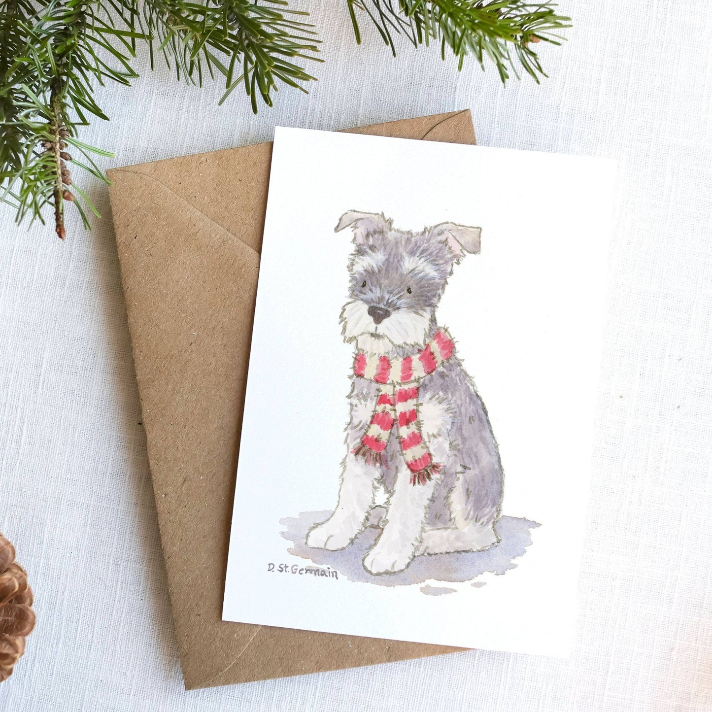Schnauzer Christmas Card Set, Schnauzer Card, Schnauzer Holiday Card, Schnauzer Lover, Schnauzer Gifts, Dog Lover Card, Cute Dog Card