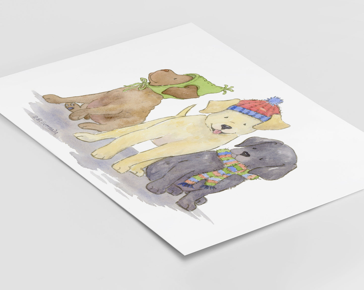 Labrador Retriever Holiday Art Print