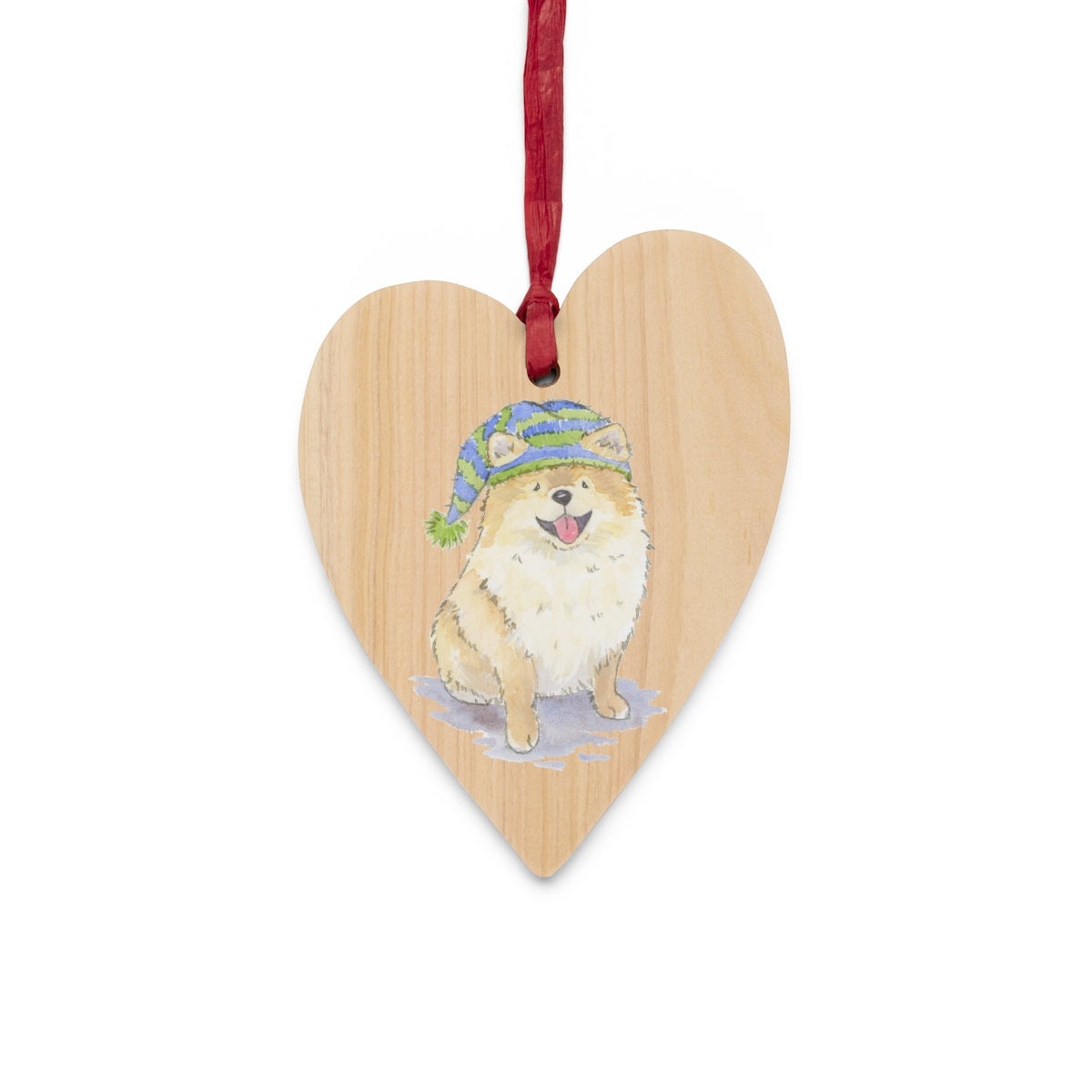 Pomeranian Ornament, Rustic Wood Ornament, Pomeranian Gift, Pomeranian Lover Gift, Pom Owner Gift Stocking Stuffer Personalized Dog Ornament