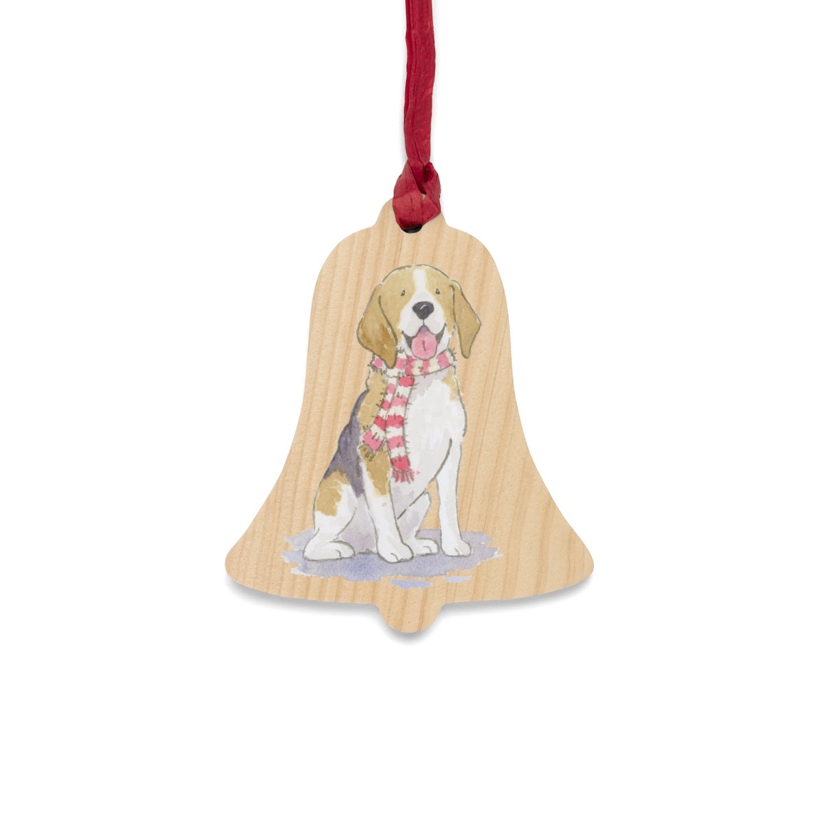Beagle Ornament, Rustic Wood Ornament, Beagle Gift, Beagle Lover Gift, Personalized Beagle Ornament, Stocking Stuffer, Cute Dog Ornament