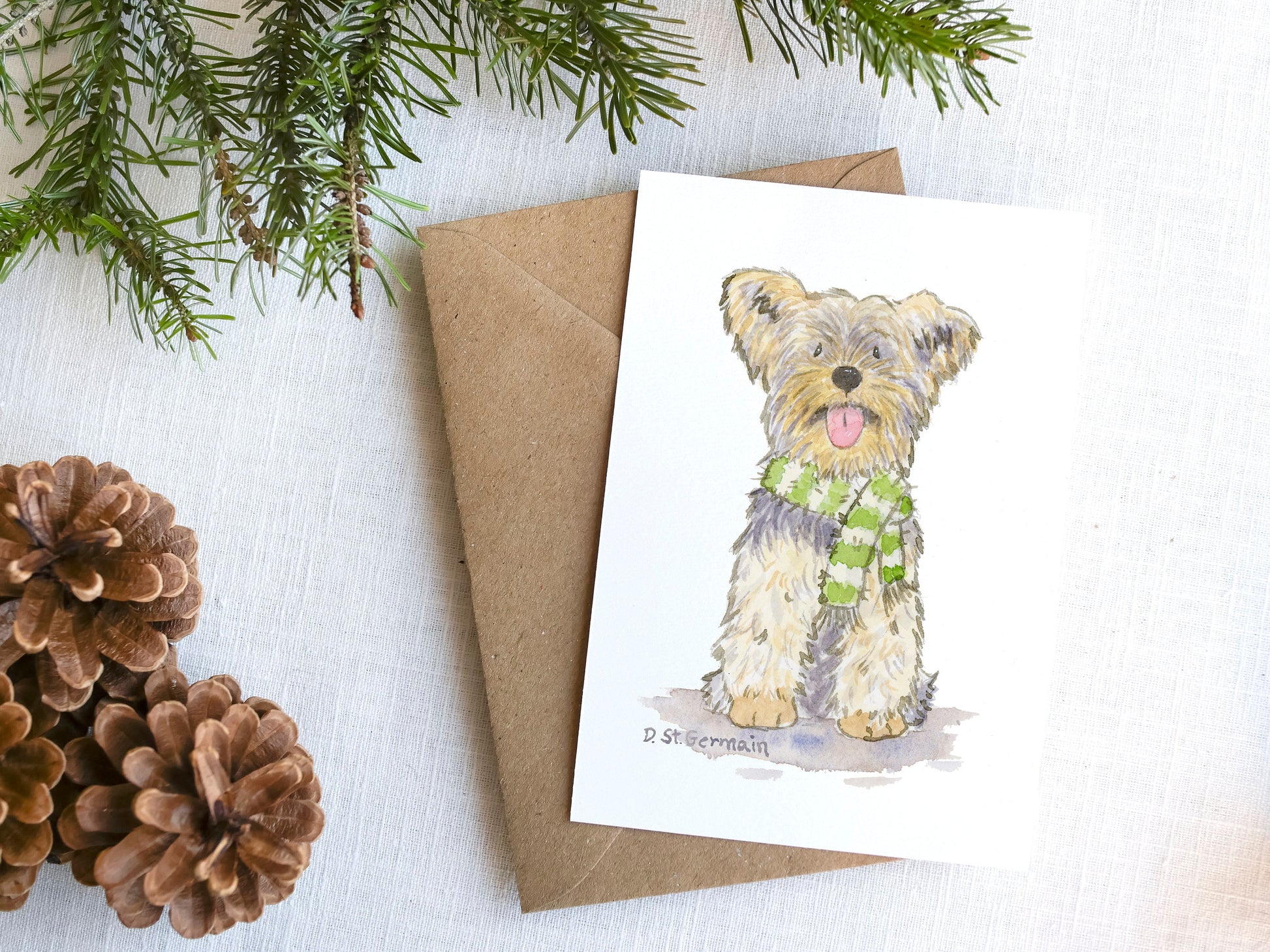 Yorkie Christmas Card Set, Yorkshire Terrier Holiday Card, Yorkie Lover Gift, Yorkie Gifts, Yorkie Mom Card, Dog Lover Card Cute Yorkie Card