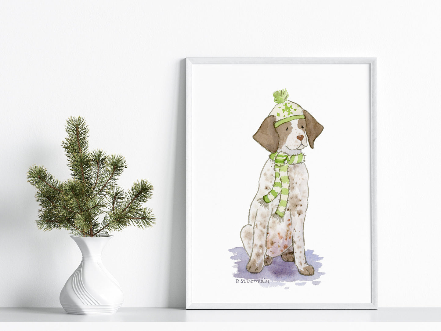 German Shorthaired Pointer Art, GSP Holiday Print