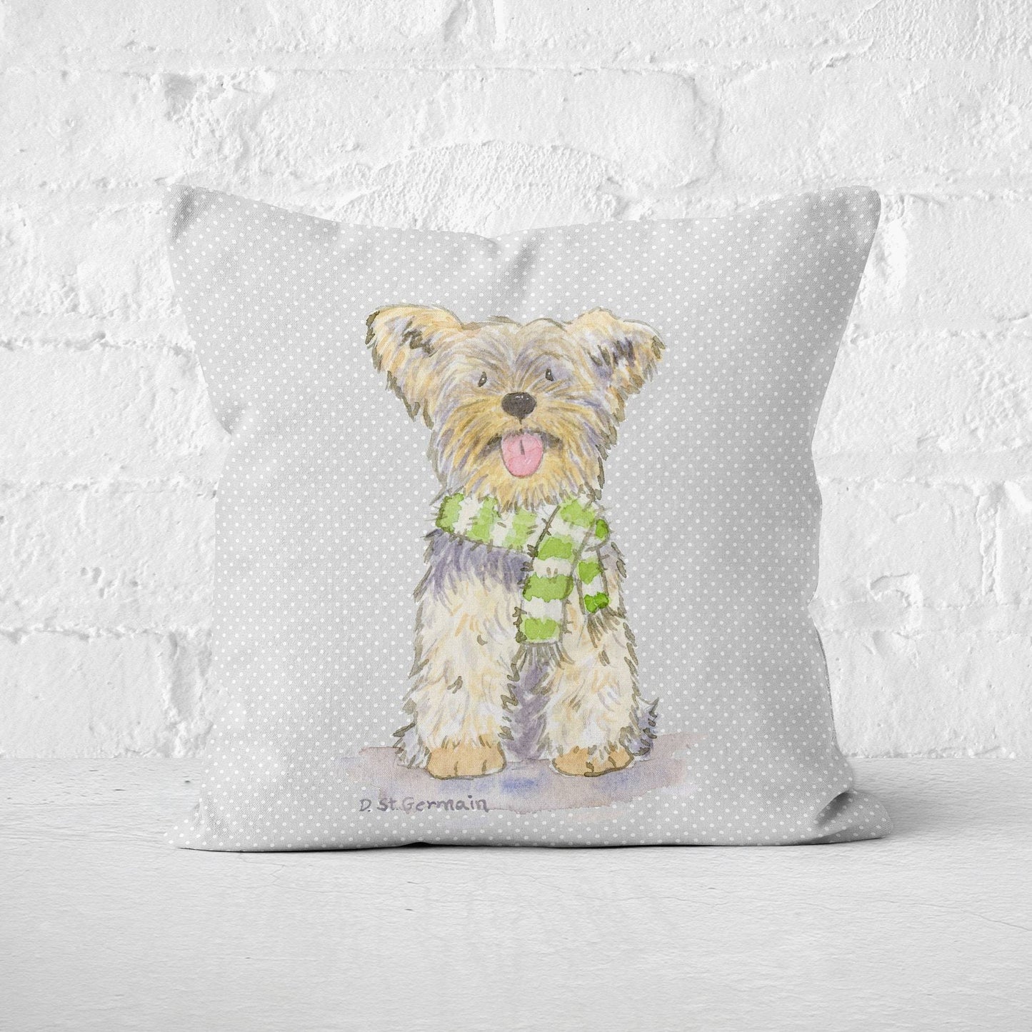Yorkie Holiday Pillow Cover, Yorkie Gift, Yorkshire Terrier Pillow Cover, Yorkie Lover, Yorkie Gift, Dog Lover Gift, Christmas Throw Pillow