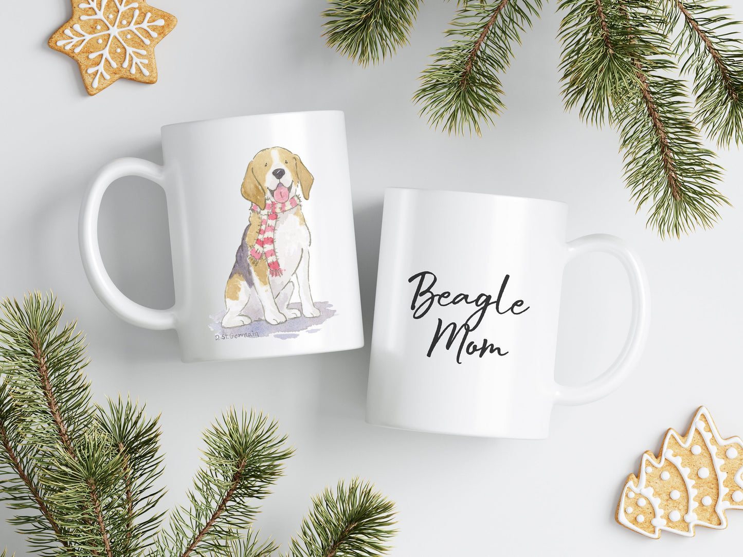 Holiday Beagle Mug, Beagle Gift, Beagle Lover, Dog Mom Gift, Personalized Mug, Christmas Beagle Mug, Cute Beagle Mug, Custom Dog Lover Gift