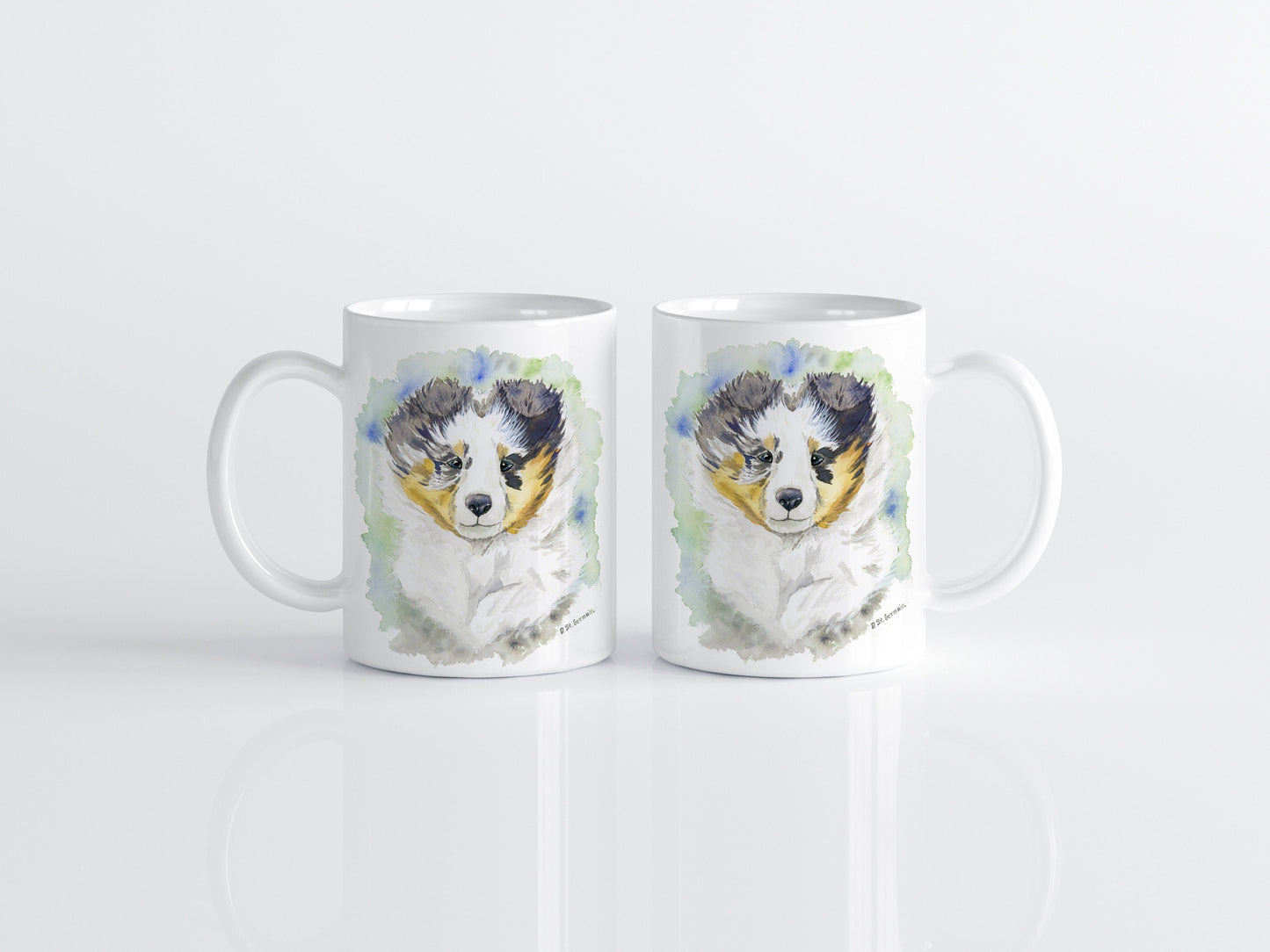 Blue Merle Sheltie Mug, Shetland Sheepdog, Personalized, Sheltie Holiday Gift, Sheltie Gift, Sheltie Present, Custom Dog Mug, Dog Lover Gift