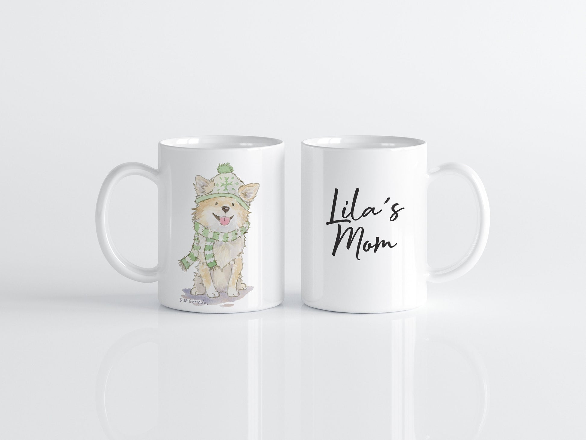 Holiday Chihuahua Mug, Chihuahua Gift, Long Haired Chihuahua, Dog Mom Gift, Personalized Mug, Christmas Chihuahua, Custom Dog Lover Gift
