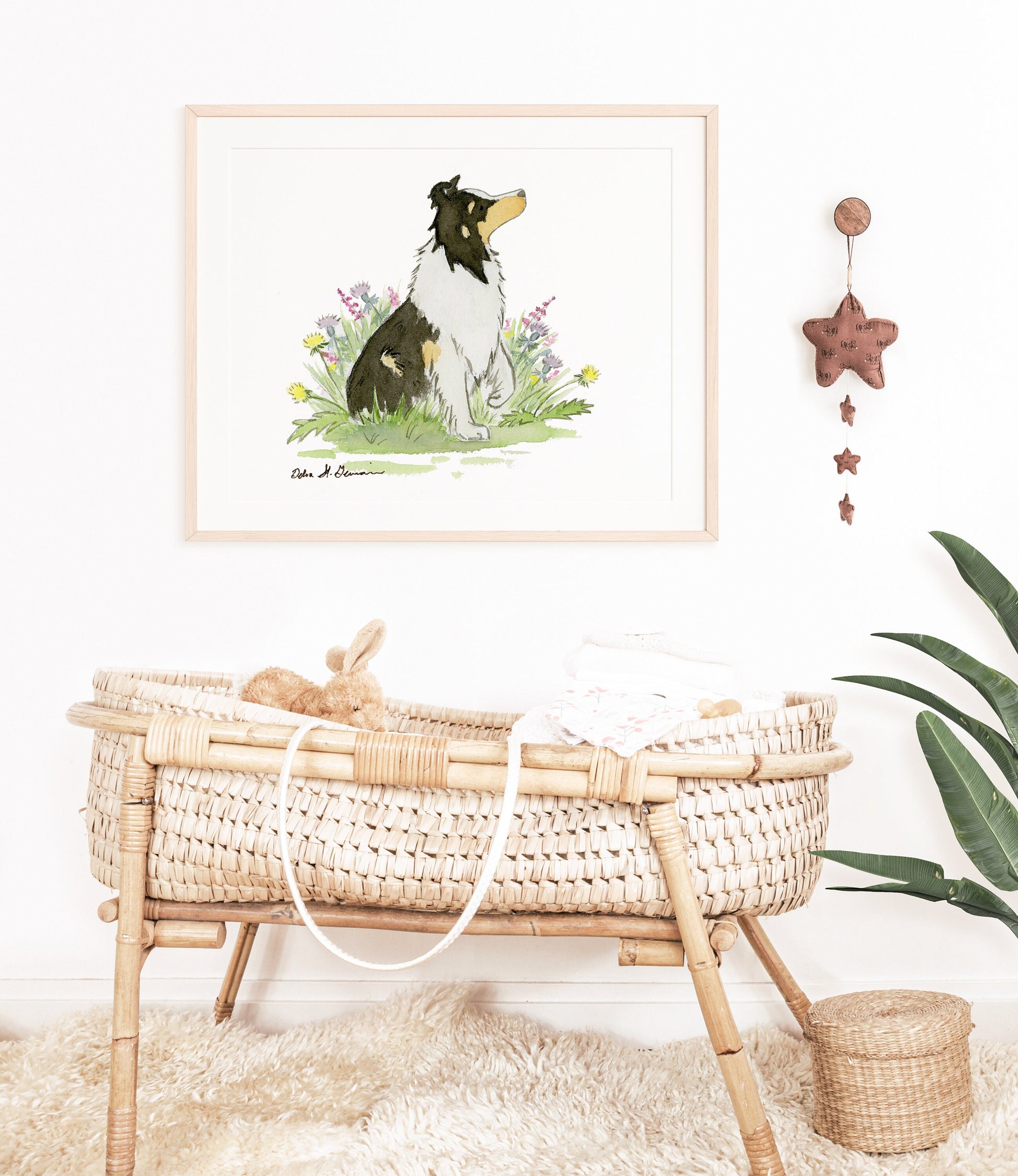Sheltie Art, Tricolor Shetland Sheepdog Watercolor Print, Gift for Sheltie Lover