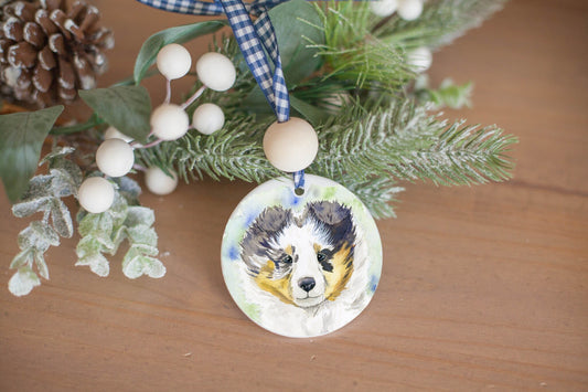 Blue Merle Sheltie Ornament, Sheltie Gift