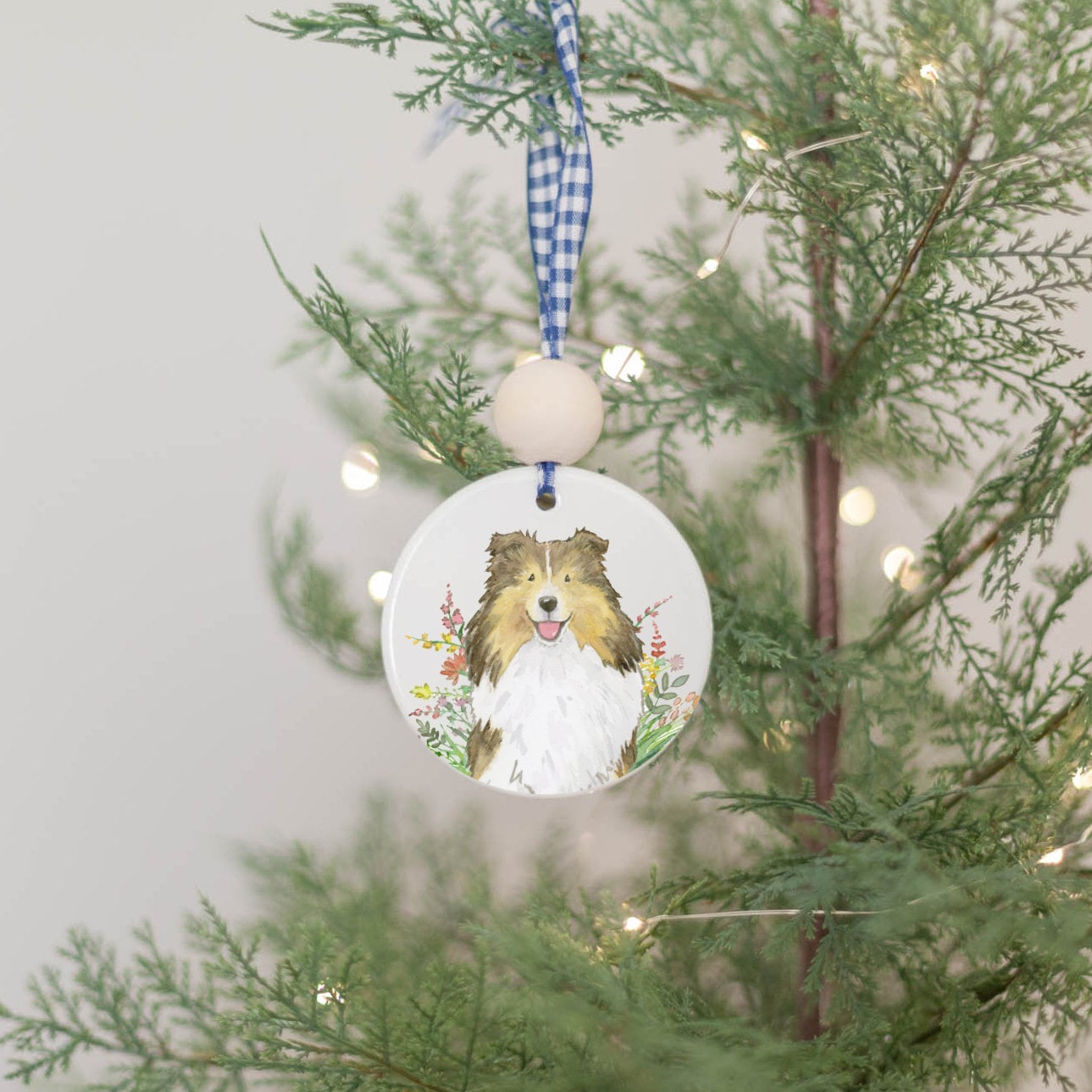 Sable Sheltie Ornament, Personalized Shetland Sheepdog Gift