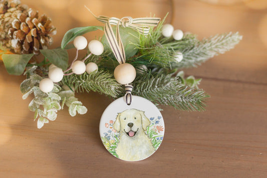 Golden Retriever Ornament, Personalized Gift for Dog Lovers