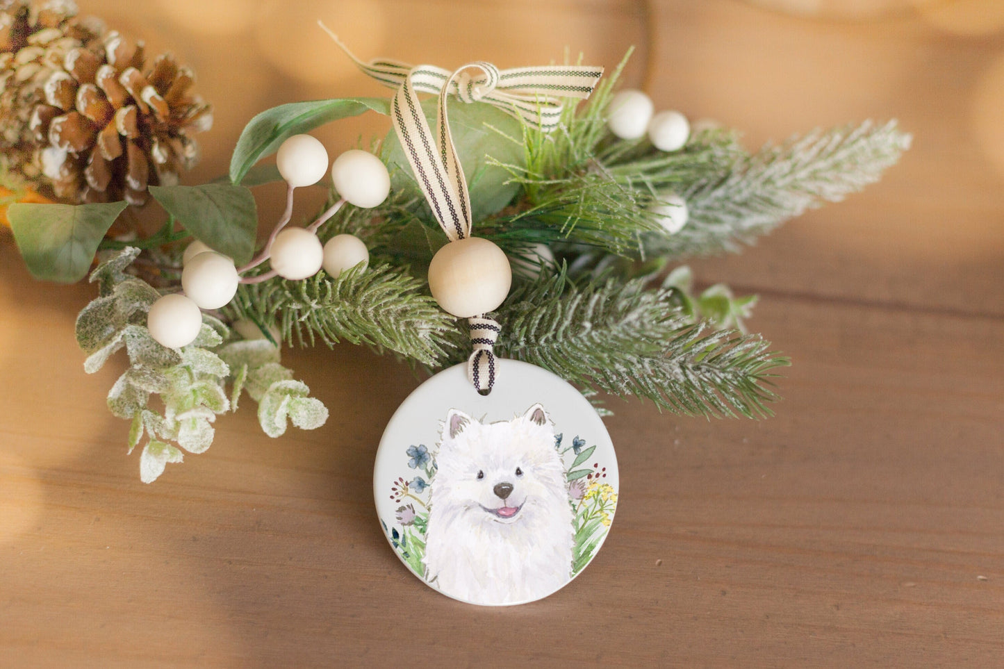 Personalized American Eskimo Ornament, Japanese Spitz