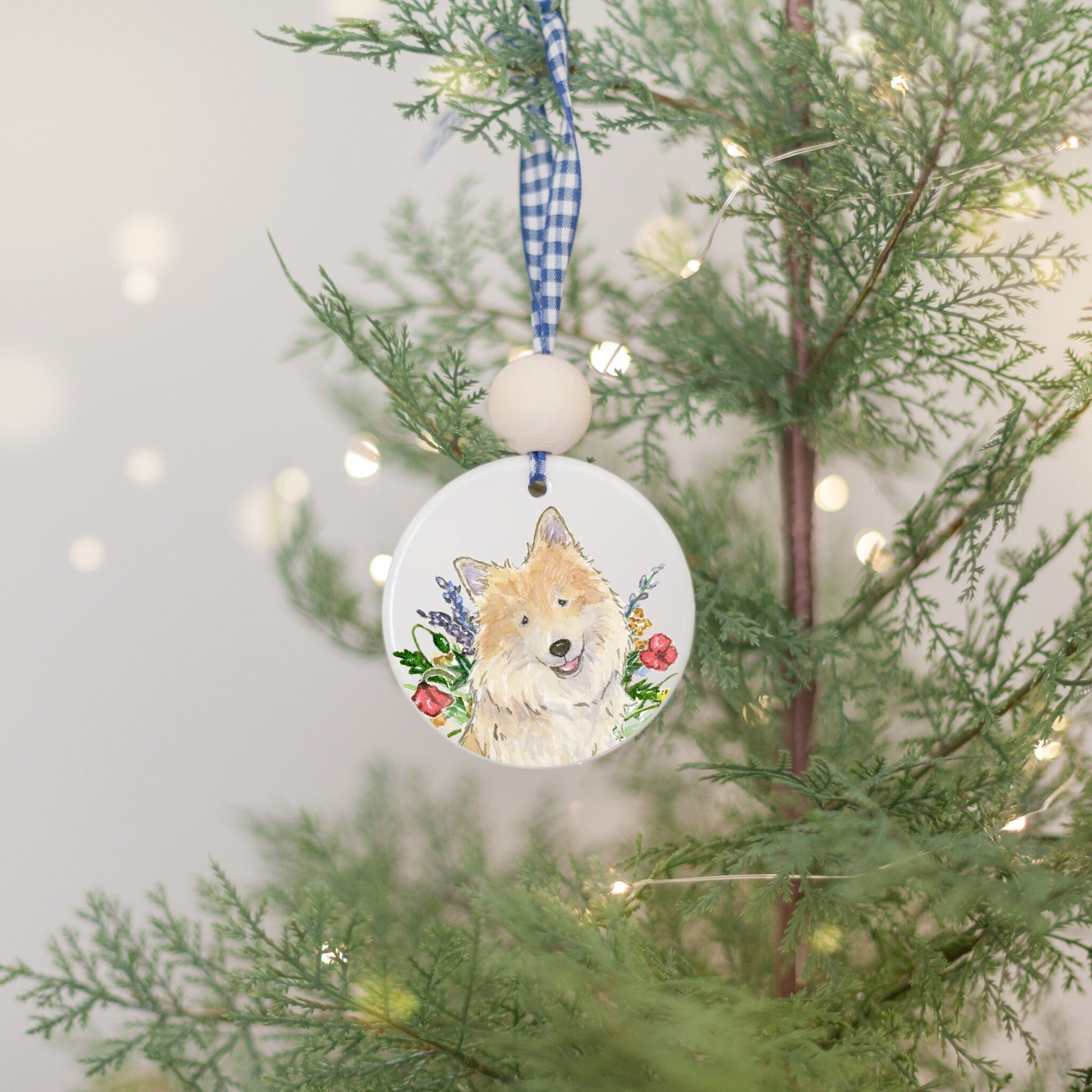 Personalized Icelandic Sheepdog Ornament, Gift For Dog Lovers