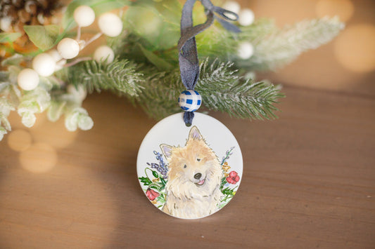 Personalized Icelandic Sheepdog Ornament, Gift For Dog Lovers