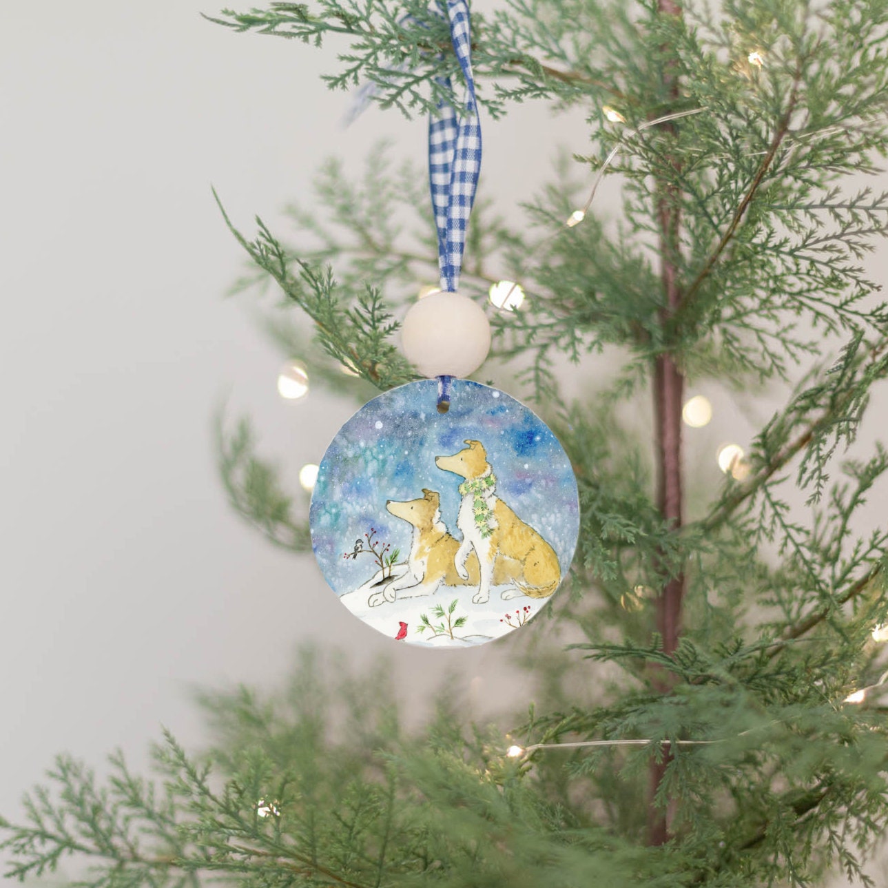 Smooth Collie Ornament, Gift For Collie Lovers