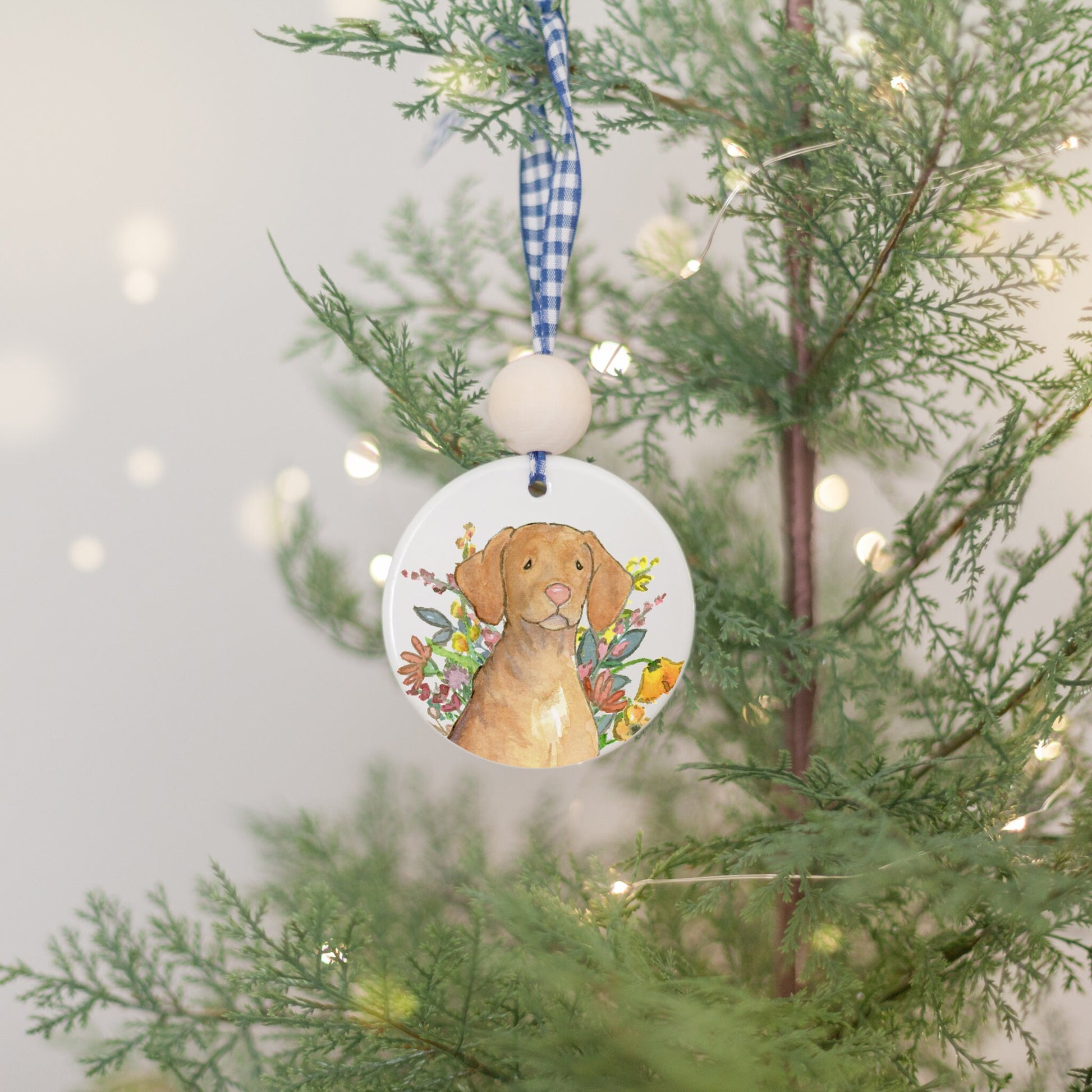 Personalized Vizsla Ornament, Holiday Gift for Dog Lovers