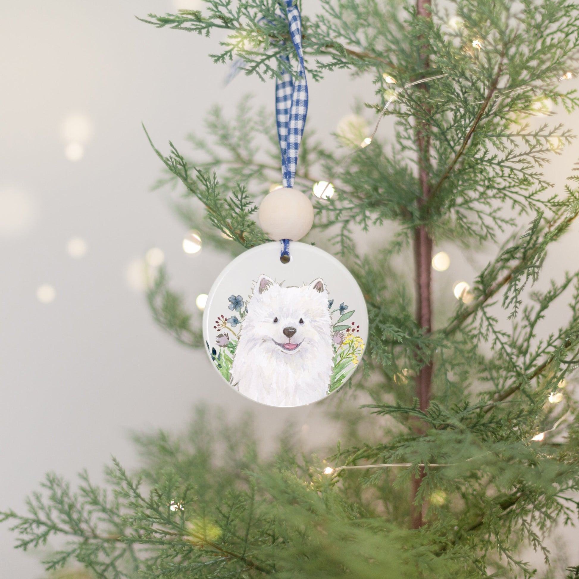 Personalized American Eskimo Ornament, Japanese Spitz