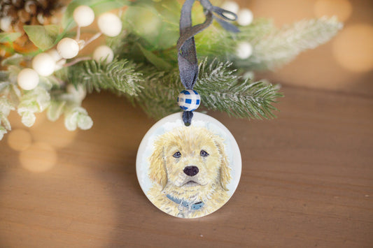 Golden Retriever Ornament, Puppy's 1st Christmas