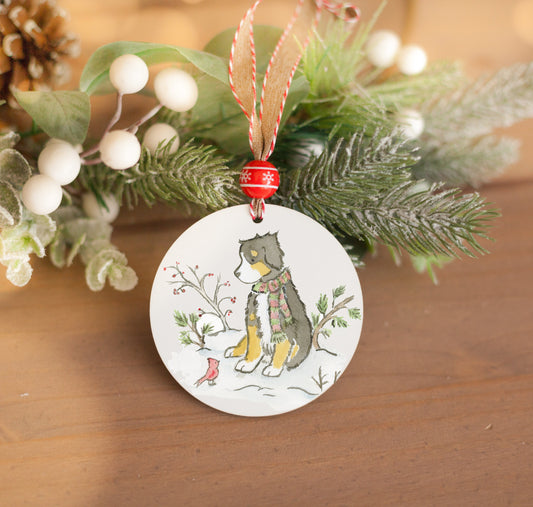 Bernese Mountain Dog Ornament, Personalized Gift for Dog Lovers