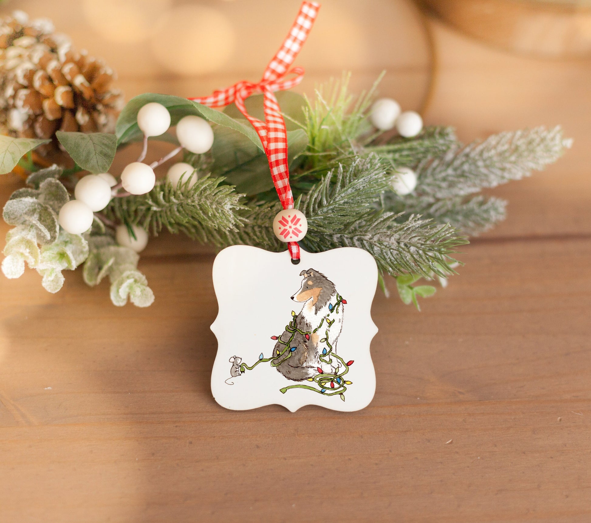 Personalized Tri Color Shetland Sheepdog Ornament