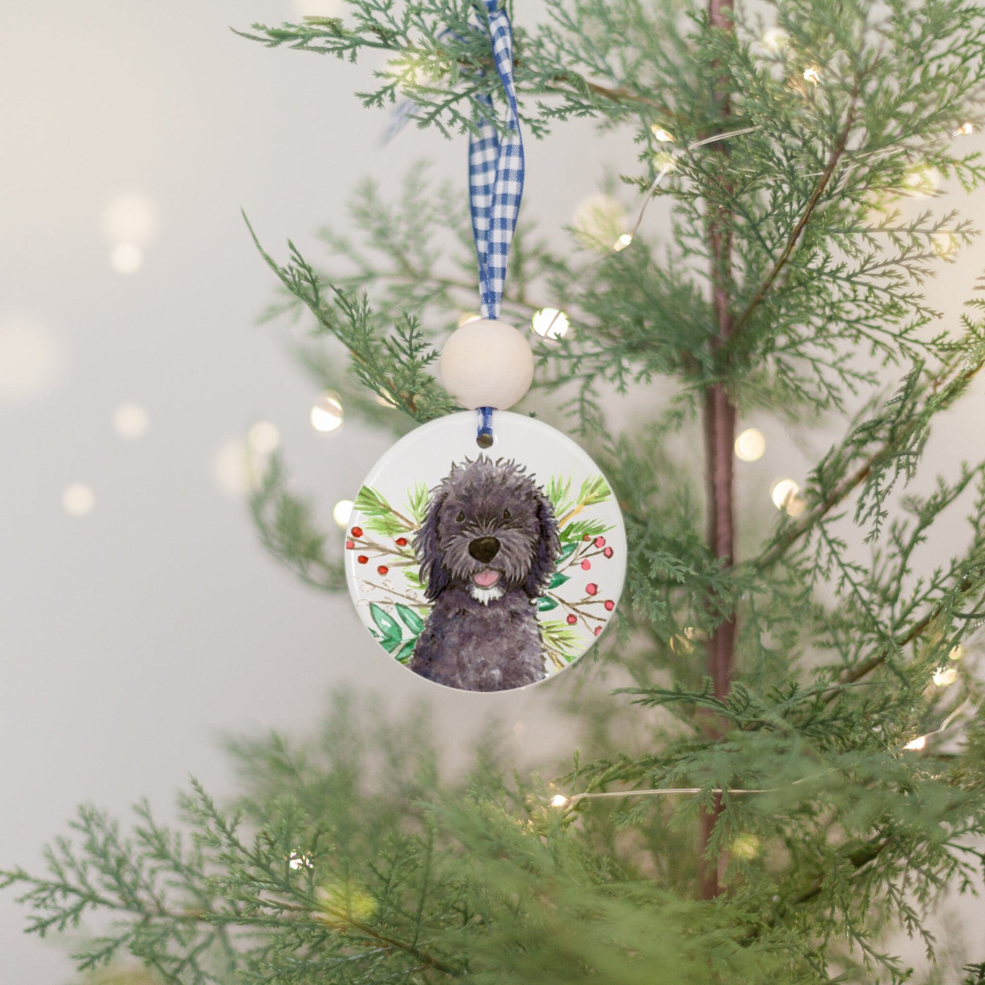 Personalized Bernedoodle Ornament, Doodle Dog Gift