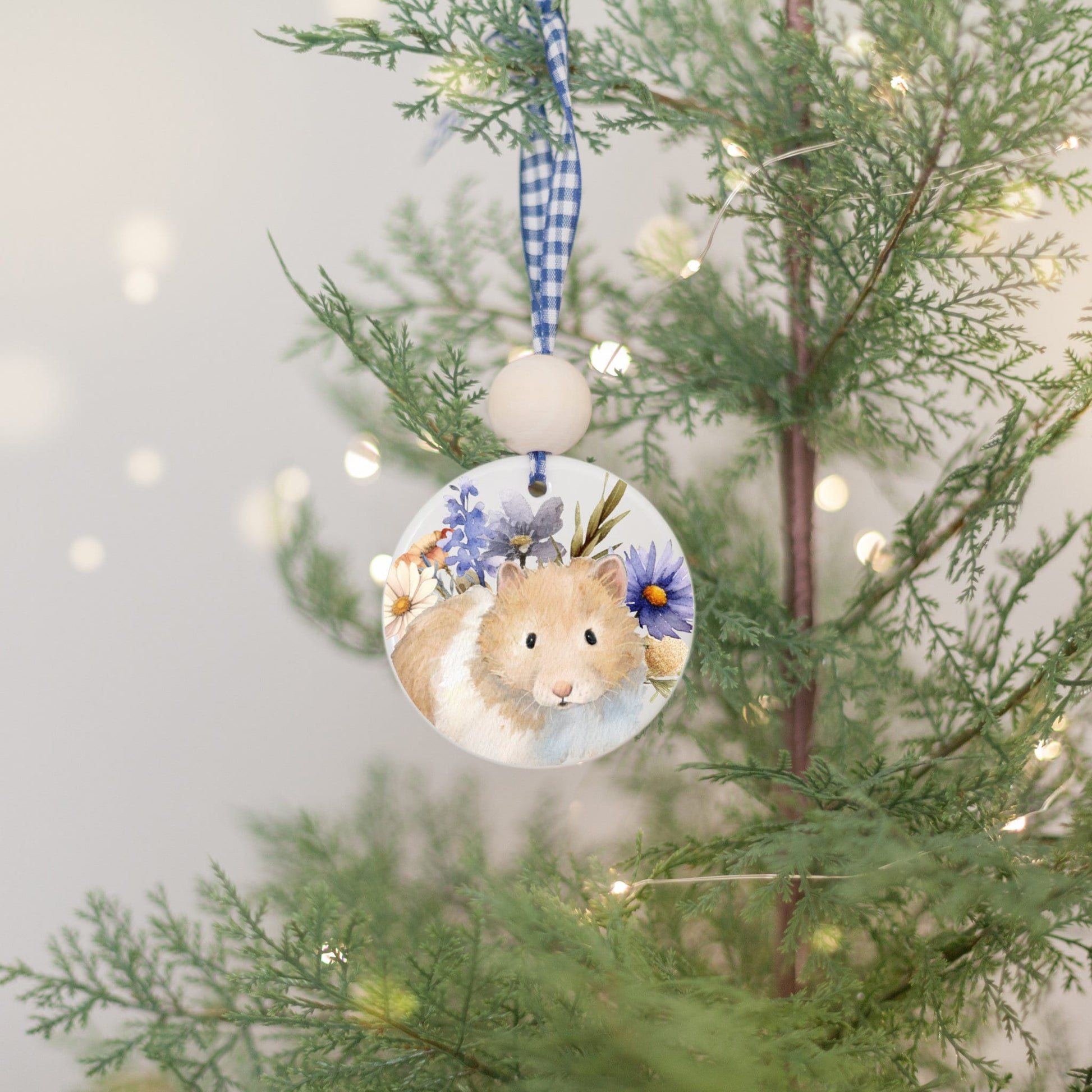 Personalized Syrian Hamster Ornament, Gift for Pet Owners