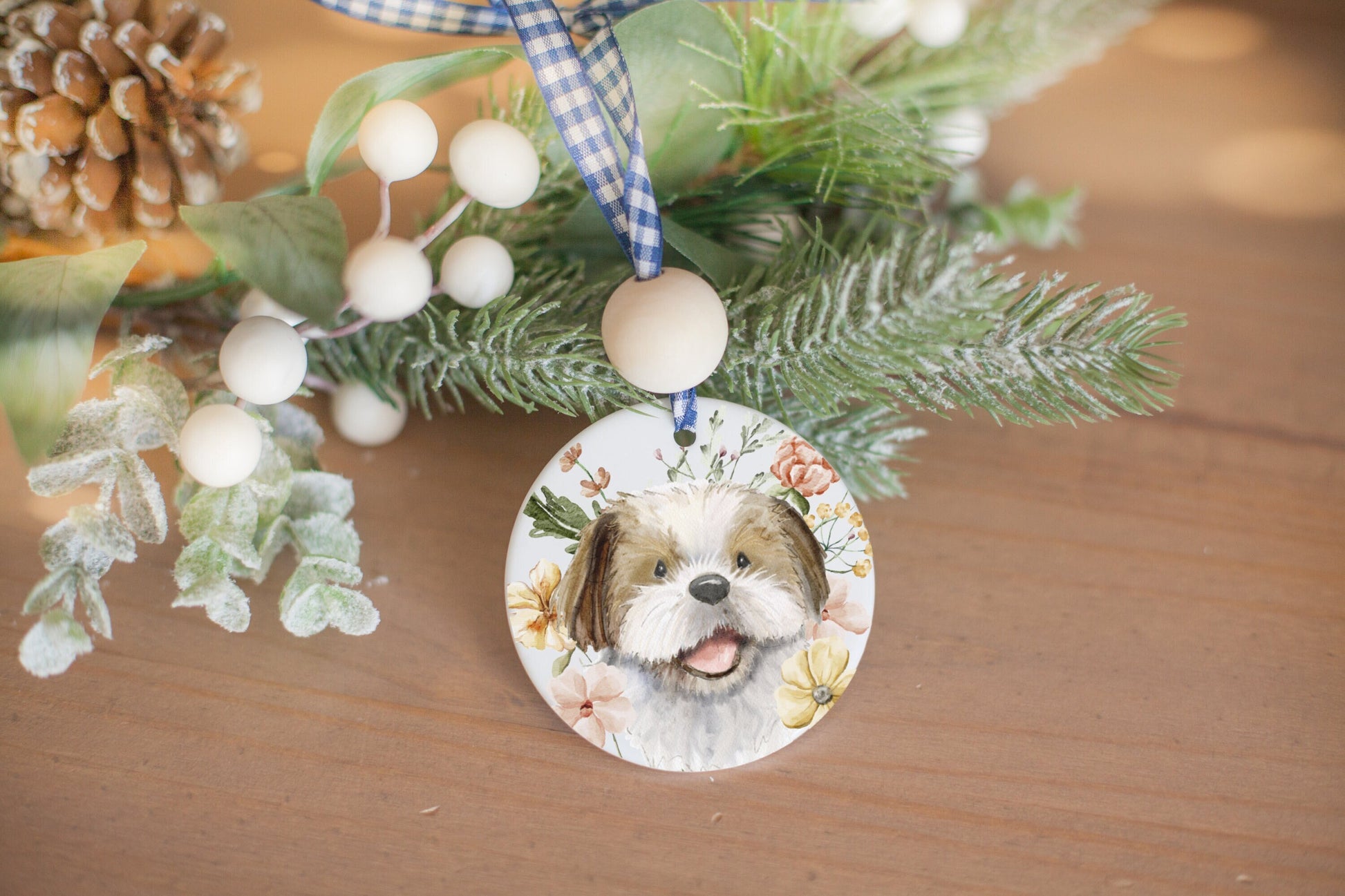 Shih Tzu Ornament, Shih Tzu Gifts, Lhasa Apso Ornament, Dog Name Ornament, Cute Dog Ornament, Dog Lover Gift, Personalized Ornament